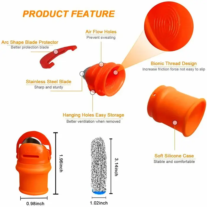 Couteau à pouce en Silicone pour jardinage, outil de récolte, séparateur, protection des doigts, pla
