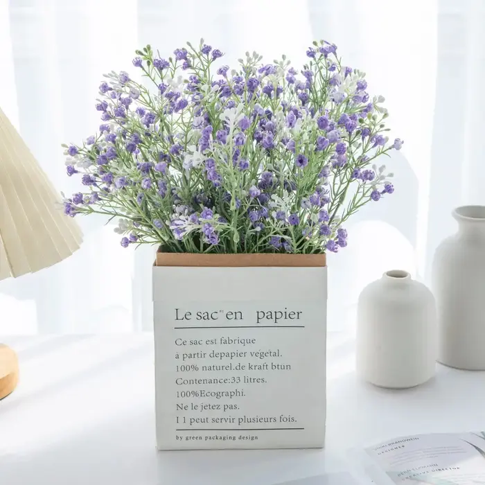 5 fourchettes fleur artificielle plante gypsophile offres spéciales mariage bouquet de mariée noël décor à la maison Vase bricolage cadeau photographie accessoire