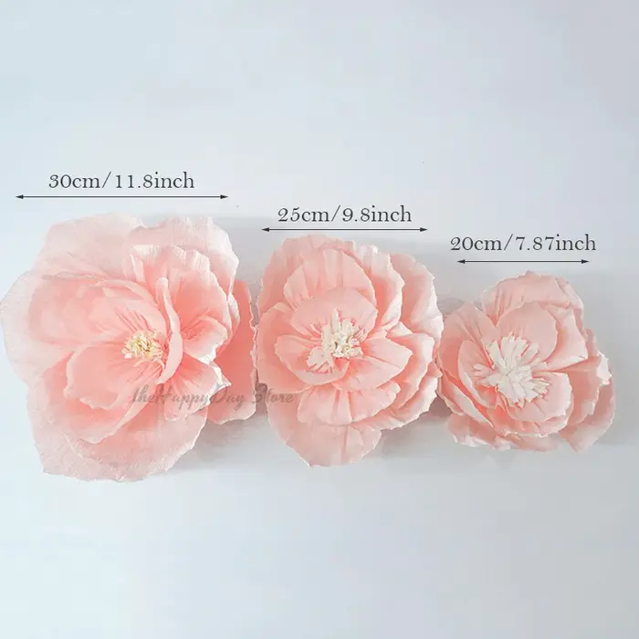 Crêpe papier fleur 3D papier de soie fleurs papillon pour mariage douche nuptiale fête d'anniversaire fond décoration murale fleurs bricolage