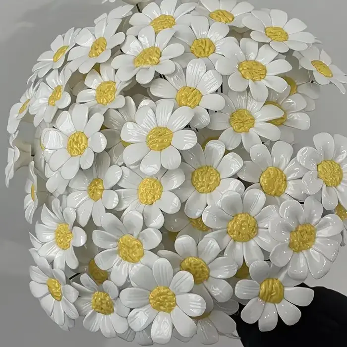 6/8/10 pièces de fleurs de marguerite en céramique