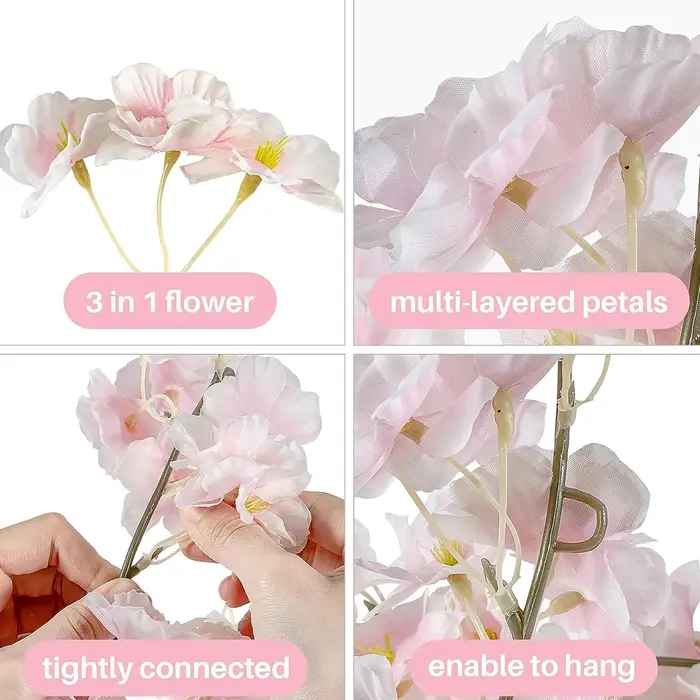 Vignes de fleurs de cerisier en soie simulée