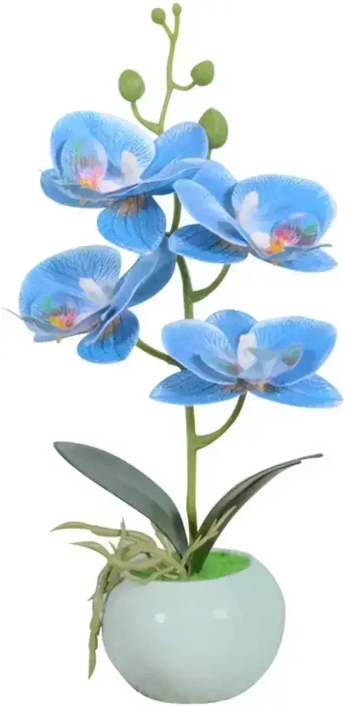 Orchidée bonsaï artificielle Phalaenopsis, arrangements de fleurs avec Vase en céramique pour la déc