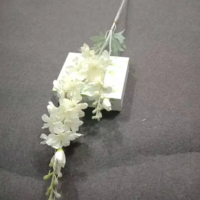 Fleurs artificielles de simulation de flocage de delphinium, arrangement floral de mariage, grand de