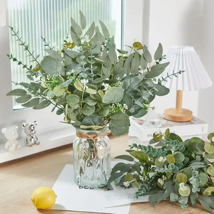 10 tiges de feuilles d'eucalyptus vertes
