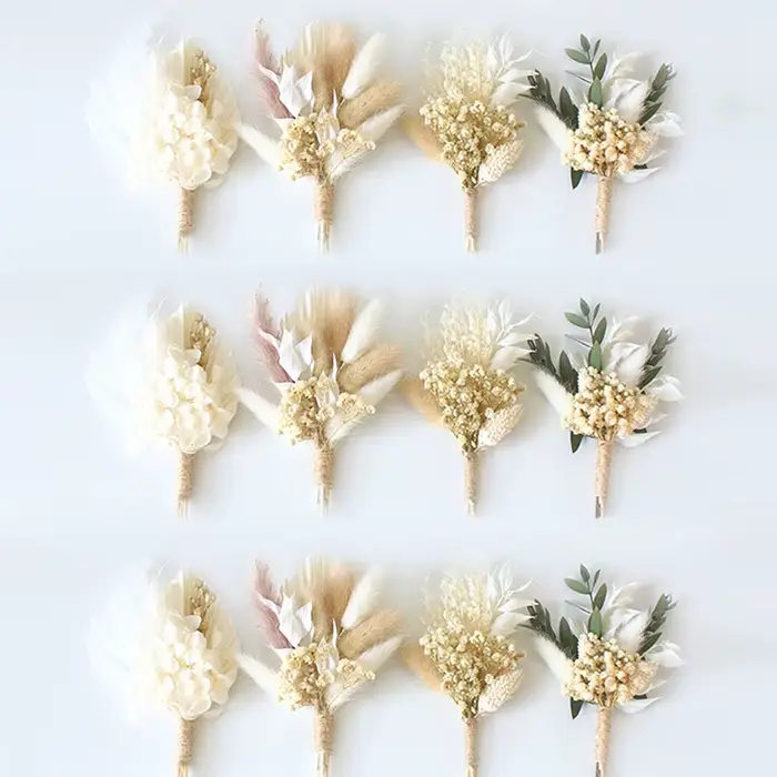 Mini Bouquet de Fleurs Sèches Naturelles Boutonnières