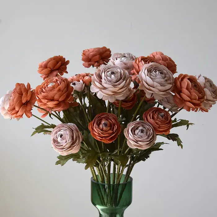 8 pièces de fleurs artificielles classiques européennes en soie