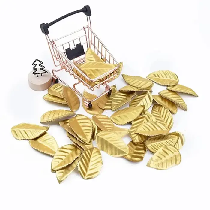 100/200 Pièces Soie Roses Feuilles D'or Plantes Artificielles Fleur Décorative De Noël Guirlande Maison Salon Chaud Décor De Mariage