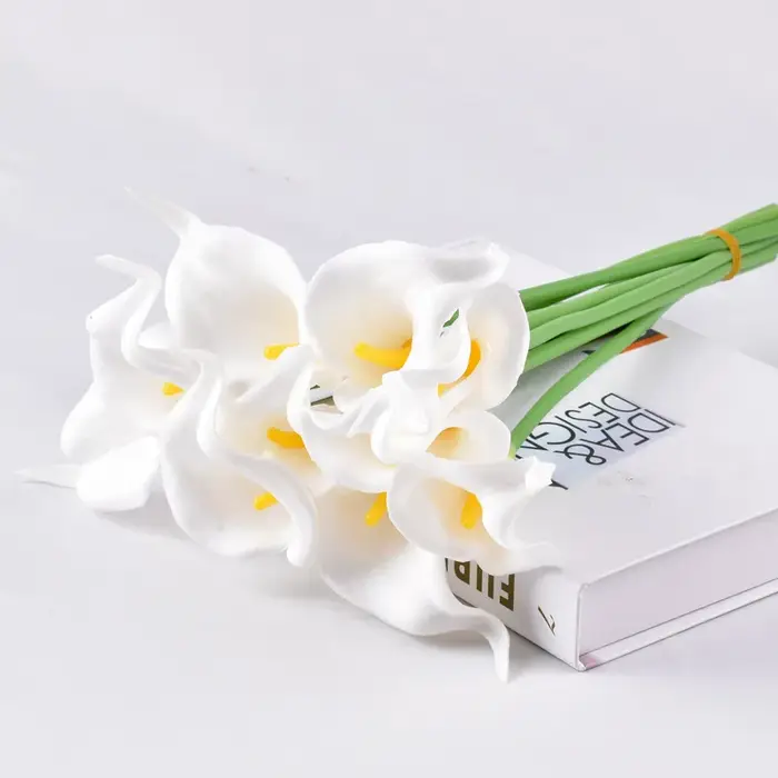 Bouquet de fleurs artificielles Calla Lily, fausses fleurs pour bouquet de mariage, décoration flora