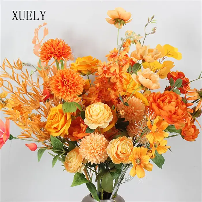 Matériel de fleurs de simulation de série orange