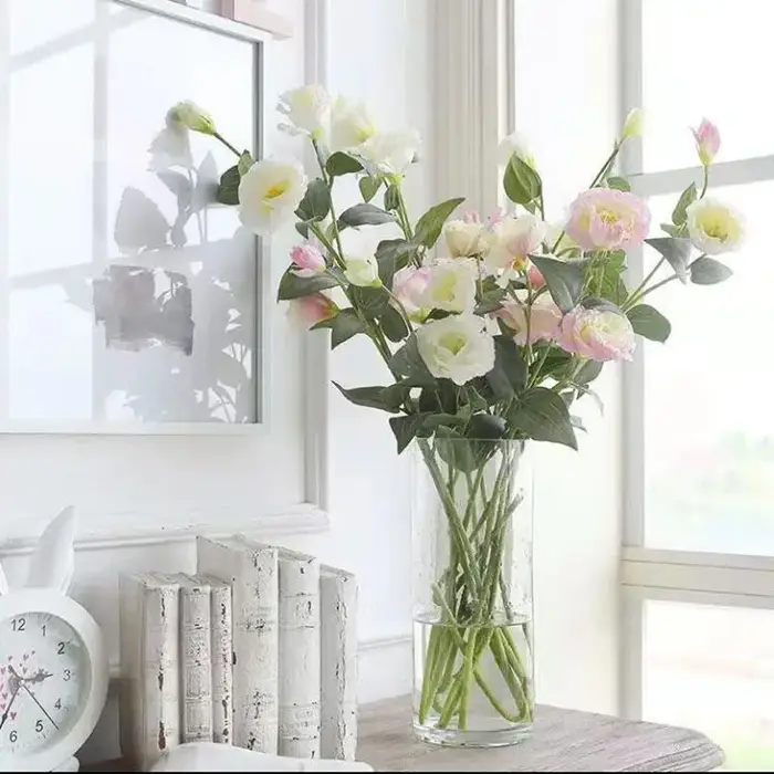 Fleurs artificielles en soie de Lisianthus de 27.5 pouces