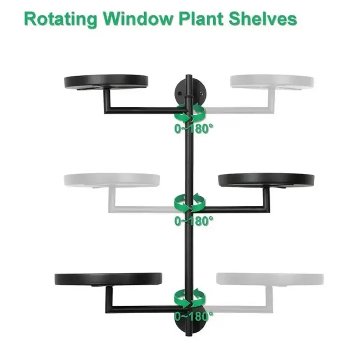 Support de plantes rotatif pour fenêtre en pot
