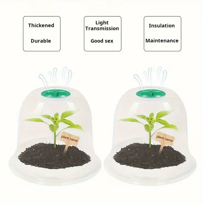 Dôme de protection contre l'humidité pour plantes en plastique réutilisable