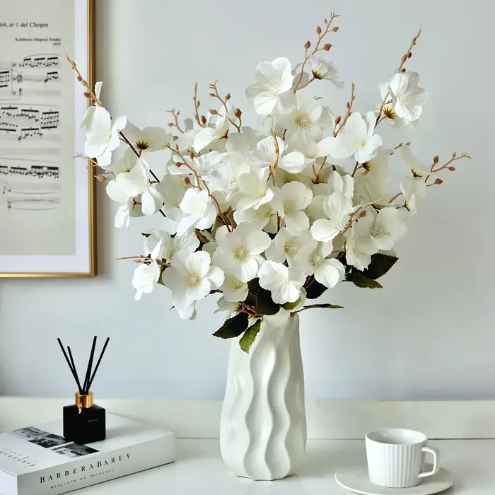 Fleurs artificielles en soie de magnolia pour extérieur