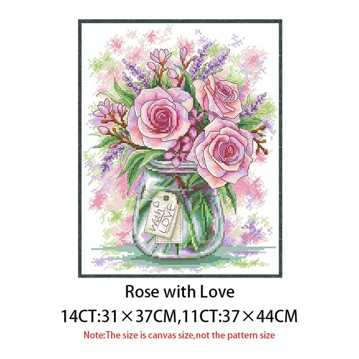 Série de vases à fleurs, Kits de motifs en point de croix, ensembles de broderie, toile non imprimée