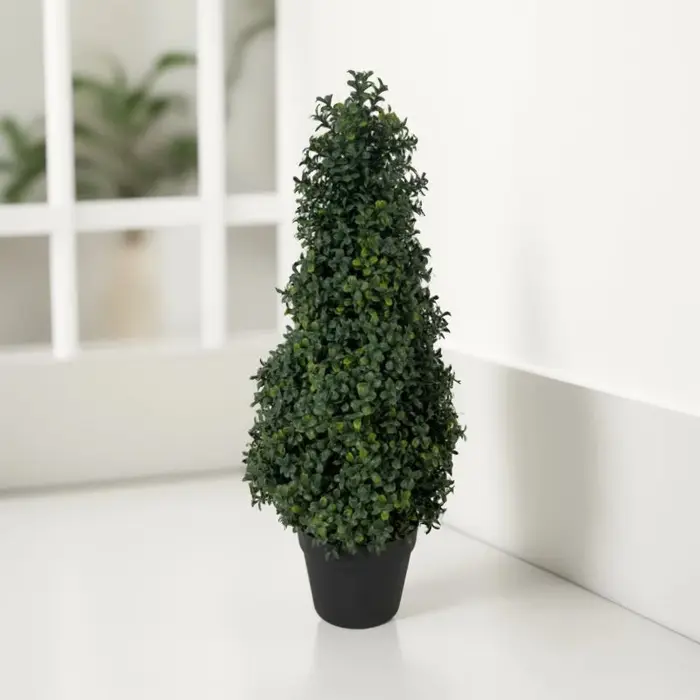 Simulation d'arbre en buis inséré au sol, plante verte en pot, cour de maison, centre commercial, ja