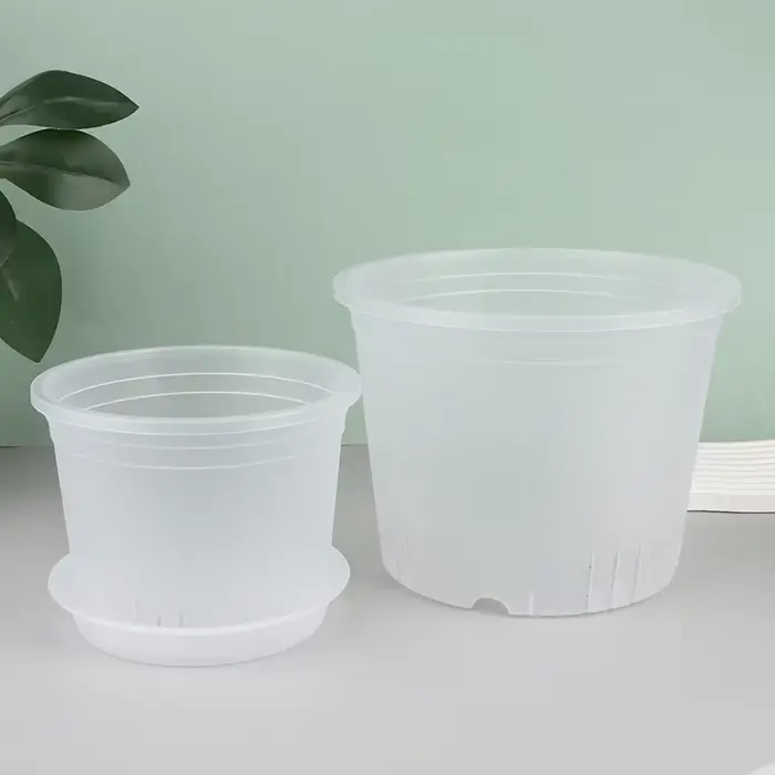 Pot d'orchidée rond Transparent avec/sans plateau