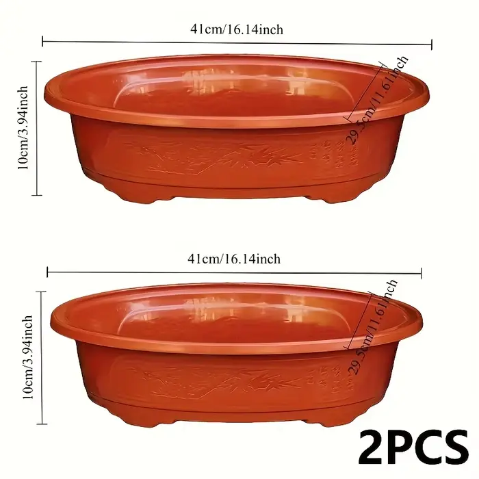 2 grands pots de fleurs ovales en plastique pour la culture des plantes d'intérieur. Pots de fleurs 