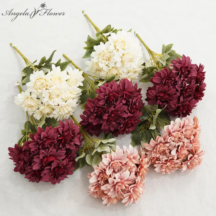 Fleur artificielle Dahlia Angela A8413 pour toile de fond de mariage