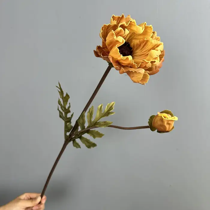 5 pièces de grandes branches de coquelicots artificiels en PU, fleurs artificielles pour la décorati