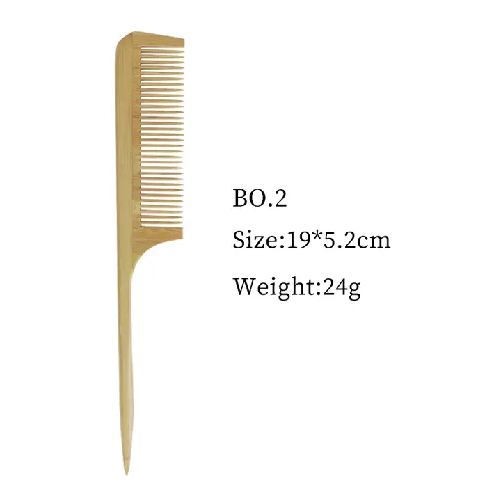 1 peigne en bambou naturel et bois, cheveux lisses, massage antistatique du cuir chevelu, peigne en