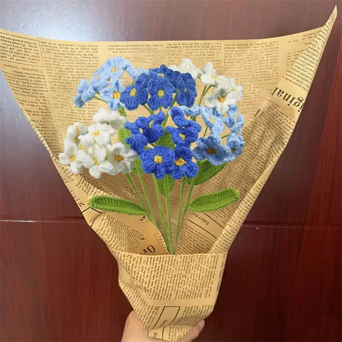 Fleurs de lys au crochet, 1/6 pièces, bouquet de fleurs de lys créatives tricotées à la main, décoration pour fête de mariage et maison