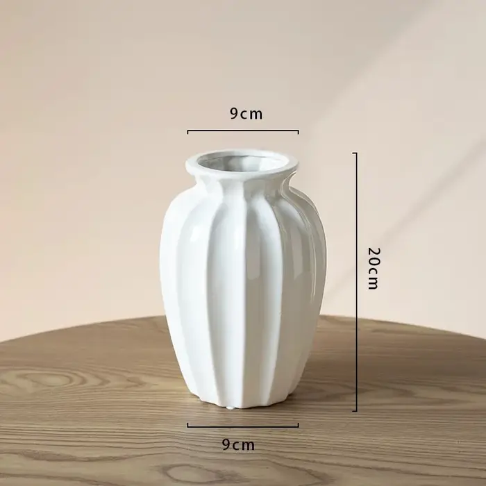 Vase en céramique de style crème de luxe, porte-fleurs élégant à la française, ornement de bureau cr
