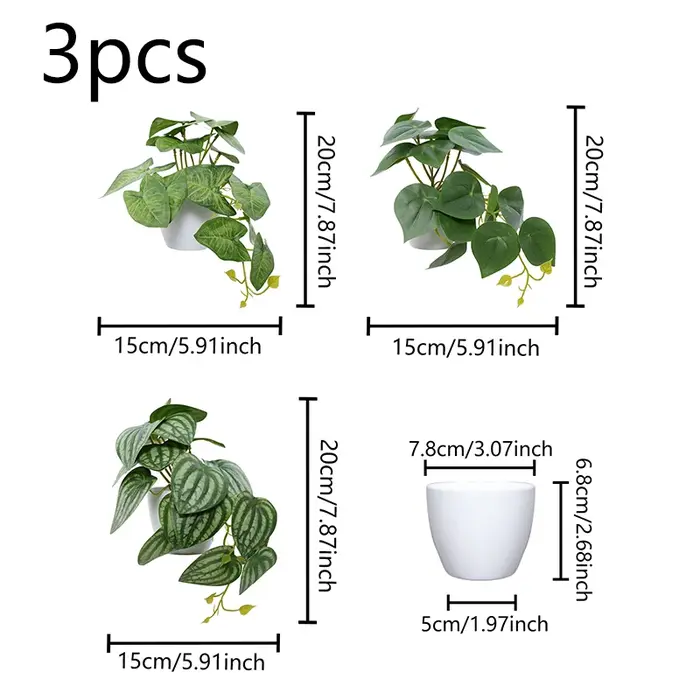 Plante verte artificielle en pot avec des feuilles de lierre vert