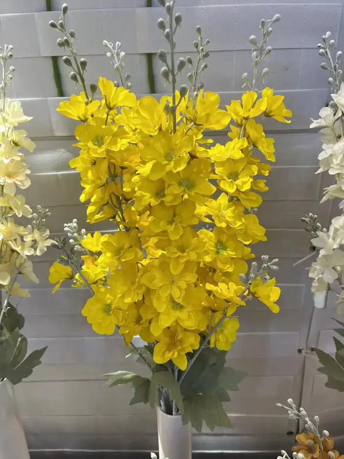 Fleurs artificielles de simulation de flocage de delphinium