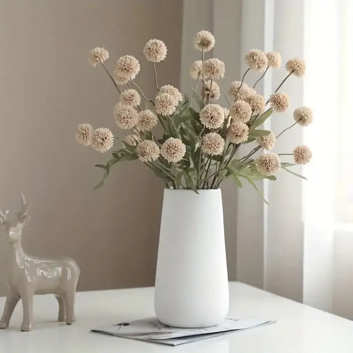 Couleur d'automne 5 têtes pissenlit Style européen-fleur de Simulation tissu fleur décoration florale artificielle