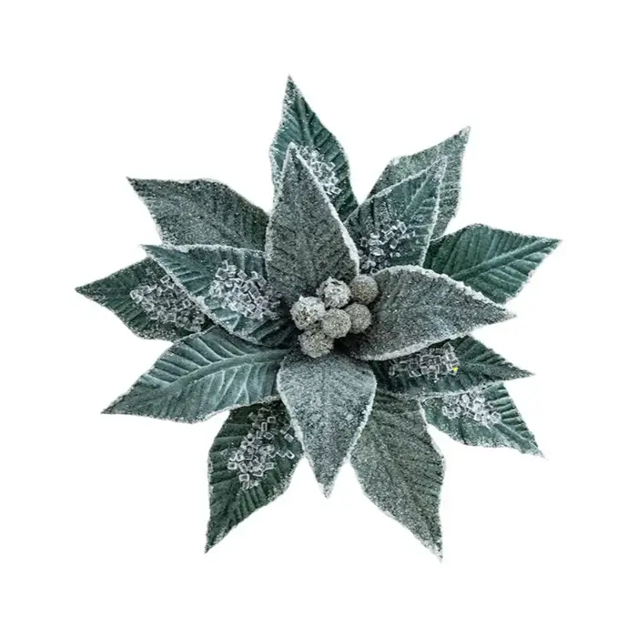 Fleur de noël luxueuse en Faux velours, ornements d'arbre de noël élégants faits à la main, réaliste