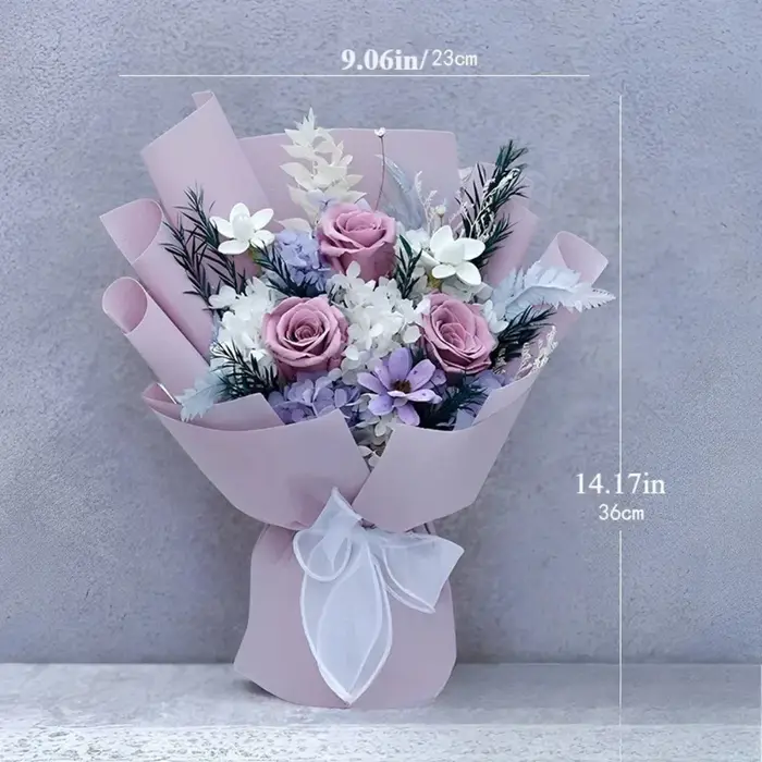 Fleur pour toujours, fleurs pour livraisonRoses Bouquet durable pour 3 ansFleurs d'anniversaireCadeaux pour ses femmes maman grand-mère femme amis