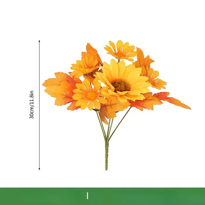 Décor de jardin Simulation feuilles d'érable tournesols Bouquet Orange noël Halloween décoration d'auditorium fleurs artificielles