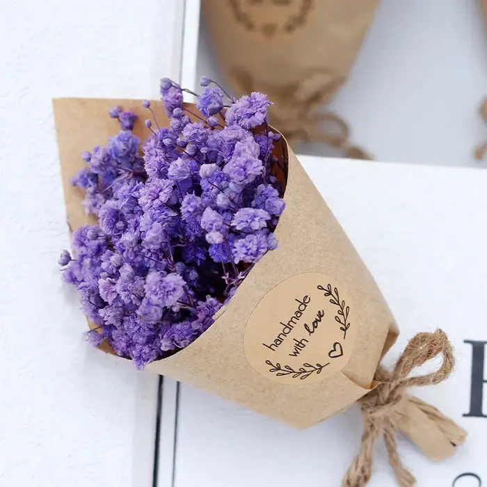 Fleurs séchées éternelles Gypsophila Mini Bouquet boîte-cadeau Souvenir mariage boutonnière Corsage véritable souffle de bébé décoration de voiture à la maison