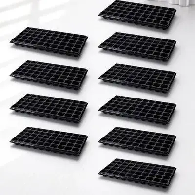 Lot de 10 plateaux de germination 50 cellules en plastique premium résistant aux fissures pour semis