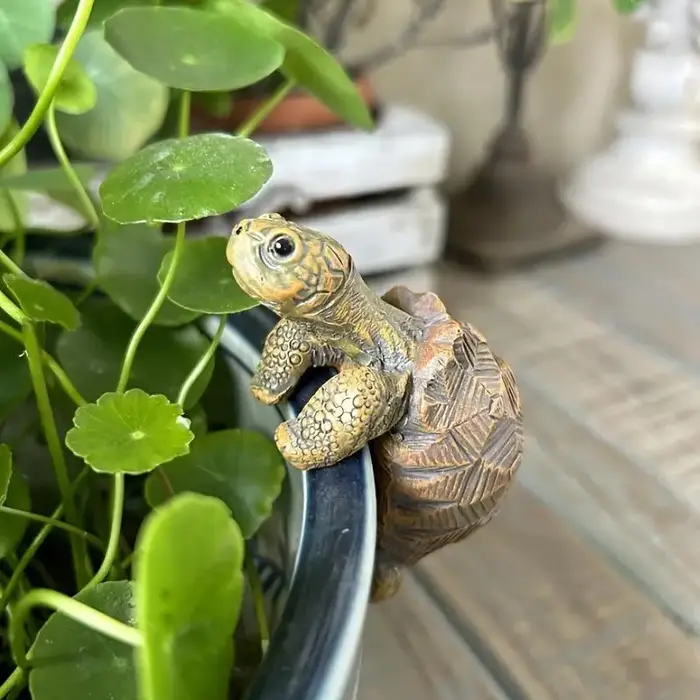 Support de pot de plante en forme de tortue, statue de tortue suspendue en résine, décorations de pl