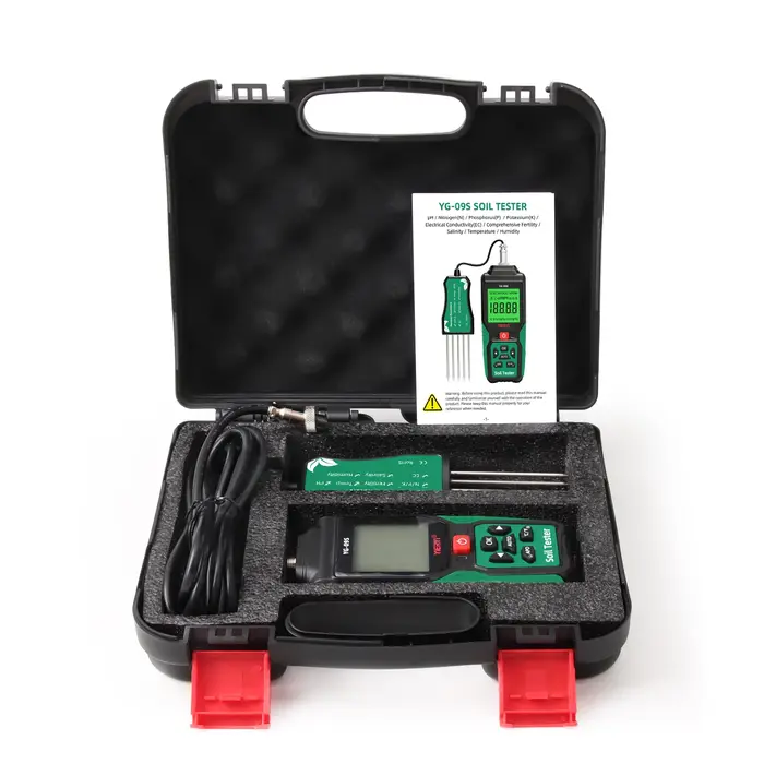 Testeur de sol numérique YIERYI 9 en 1, capteur NPK, pH-mètre, EC-mètre, détecteur de température, d