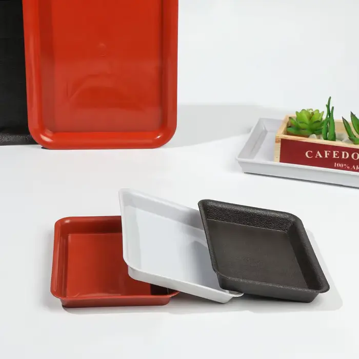 Pot de fleur en plastique pour l'intérieur et l'extérieur, plateaux d'égouttement, plante rectangula