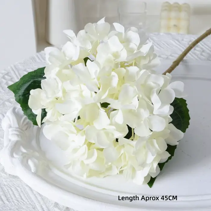 Bouquet de fleurs artificielles d'hortensias bleus colorés de 45 cm pour mariage
