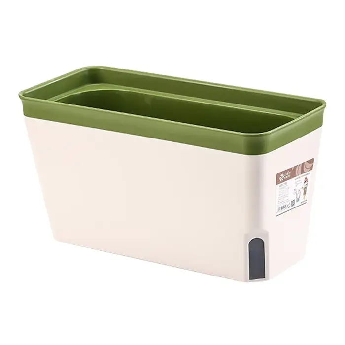Pot de fleur rectangulaire à double couche