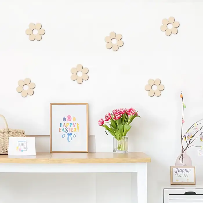 Découpes de fleurs en bois réutilisables