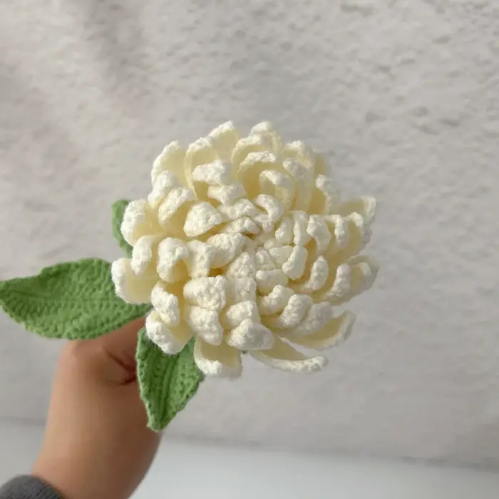 Dahlia – fleurs au Crochet faites à la main, fleurs artificielles tricotées roses et violettes, déco