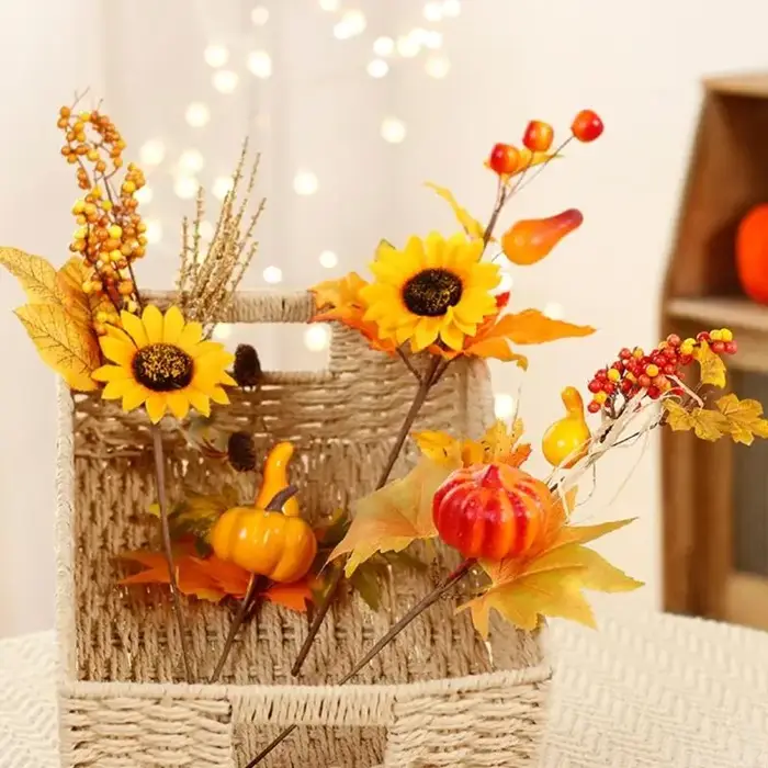 Paquet 2 fleurs à thème automne