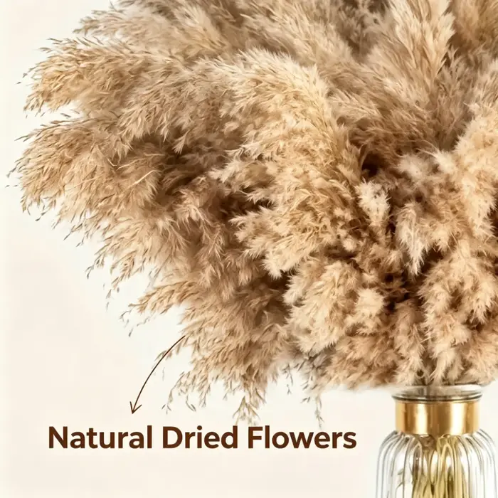 Fleurs séchées naturelles de pampa, vase bohème, arrangement de table pour la maison, bouquet doux et volumineux, décoration de jardin, mariage, fête, Noël, cadeau de festival