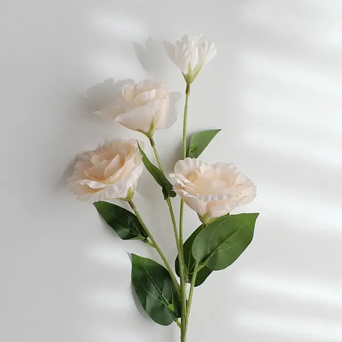4 tiges de fleurs artificielles Lisianthus pour décoration de mariage