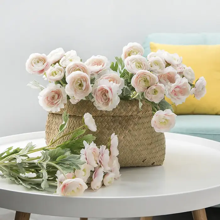 5 Pc/lot Faux flocage rosée Lotus fleur de soie pour la décoration de la maison Bouquet de mariage fleurs artificielles Roses fête Table décor Flore