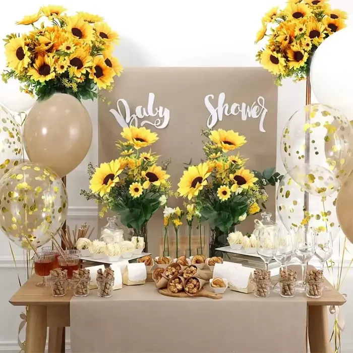 1 Bouquet de 13 Têtes de Tournesols Artificiels de 30 cm
