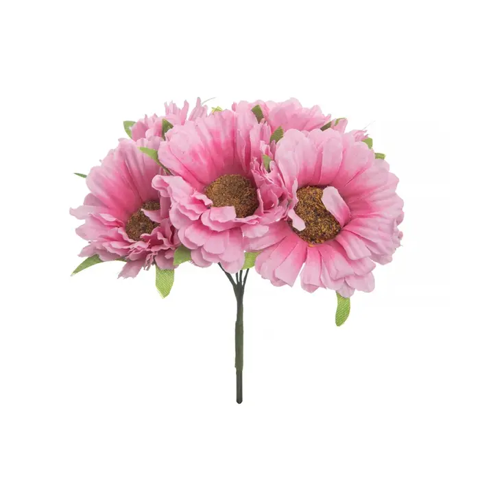 Fleurs artificielles décorations du nouvel an maison chambre Table mariage extérieur couronne décorative soie marguerite Gerbera bricolage boîte-cadeau