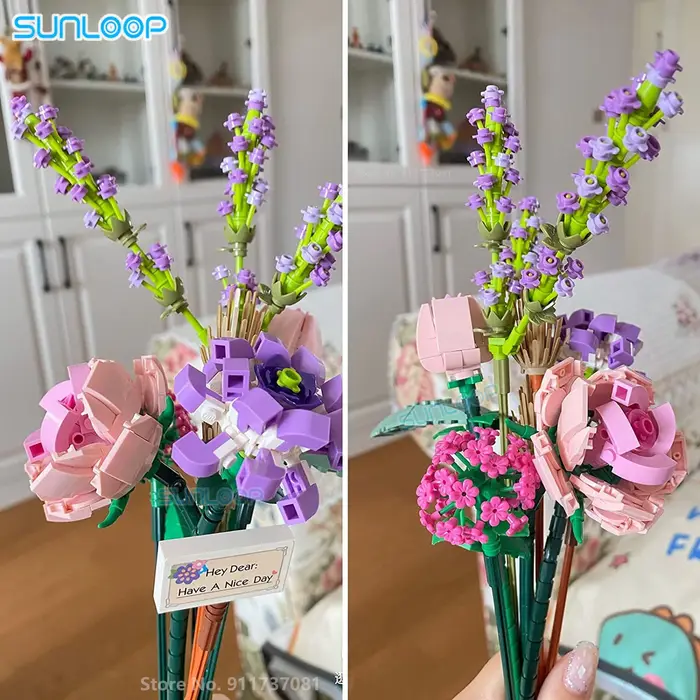 Bouquet de fleurs en briques