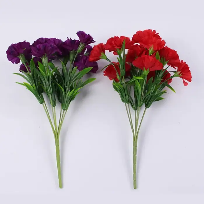 1 Bouquet d'œillets, fleur artificielle d'extérieur résistante aux UV