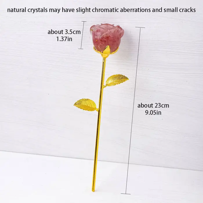 Statue de fleurs en Quartz Rose